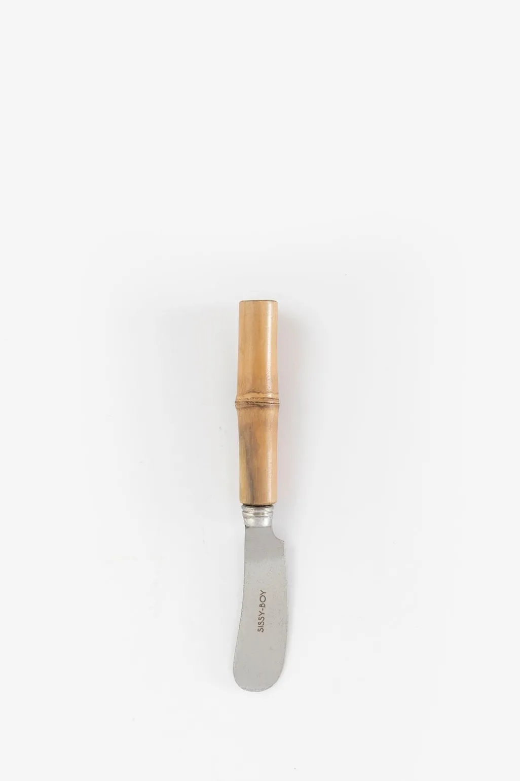 Zilver botermesje met bamboe handvat