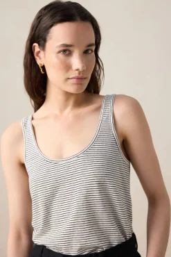 Zwart gestreept singlet