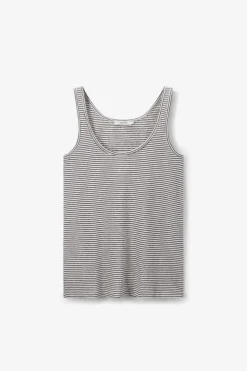 Zwart gestreept singlet