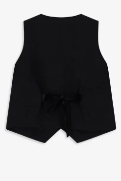 Zwart gilet met velvet details