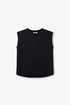 Zwart mouwloos T-shirt