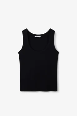 Zwart rib singlet
