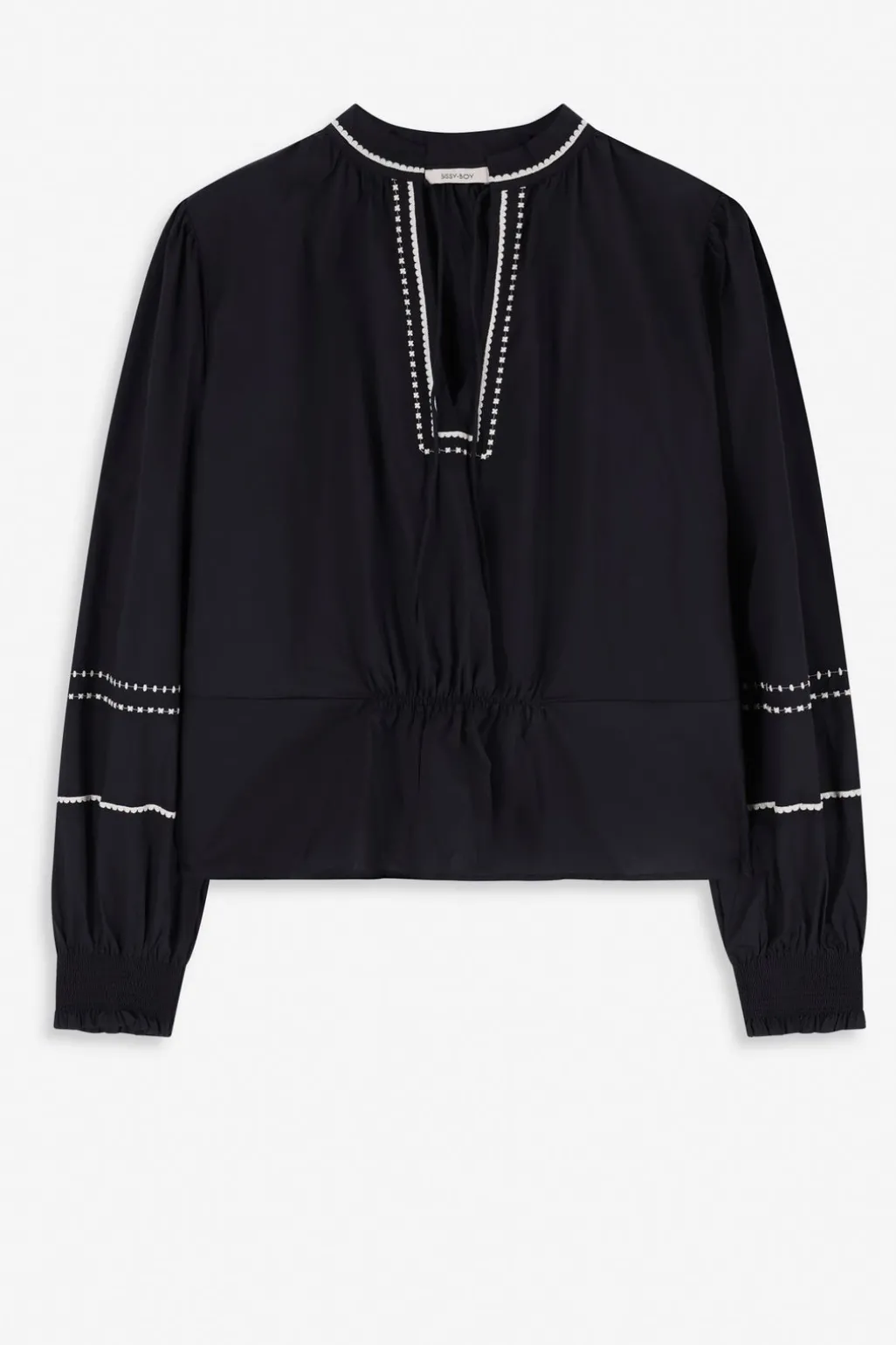 Zwarte blouse met embroidery details