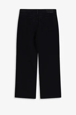 Zwarte denim high waist curved leg jeans