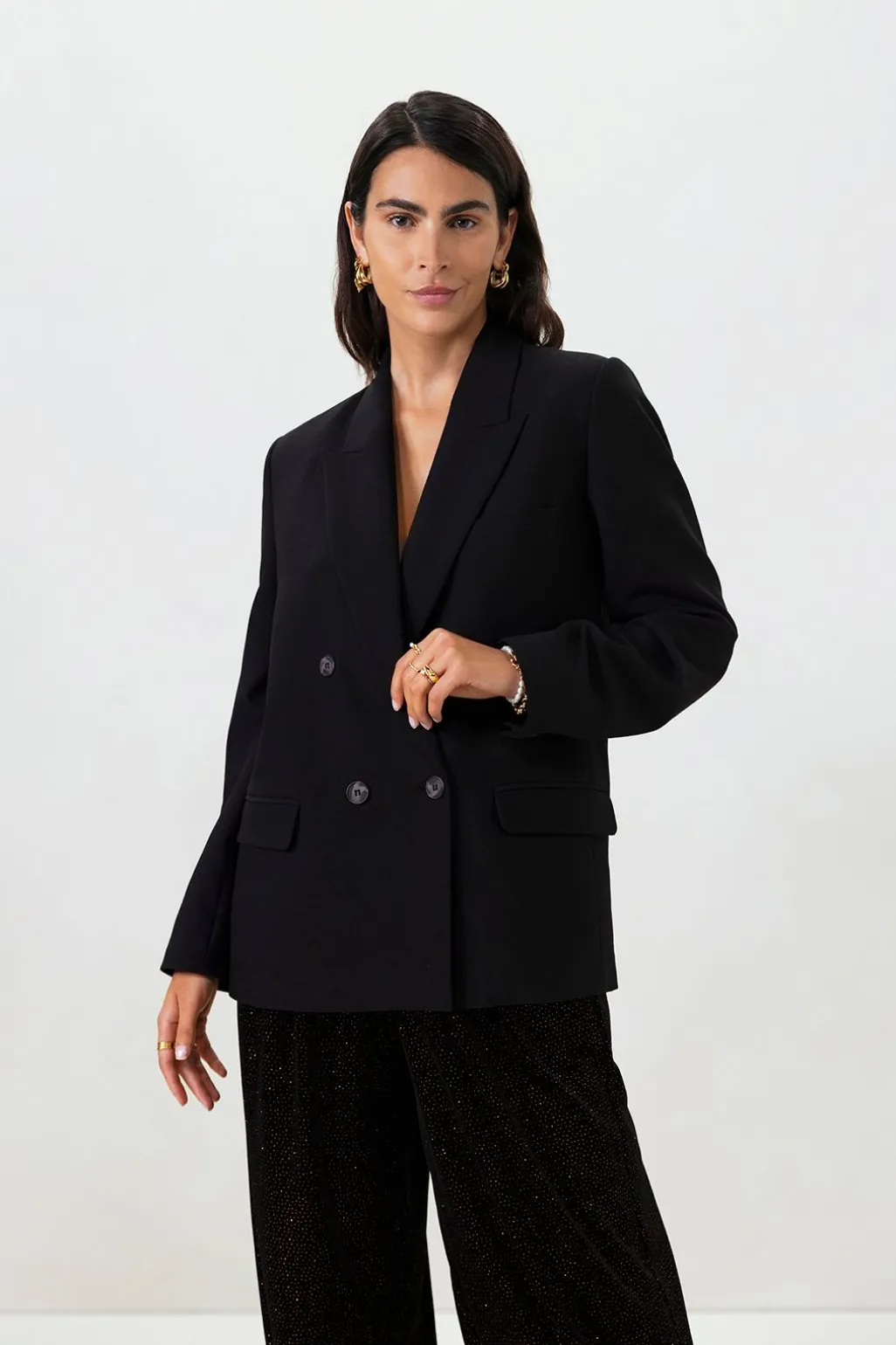 Zwarte double breasted blazer