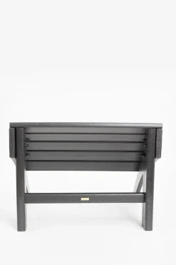 Zwarte fanback chair voetenbankje