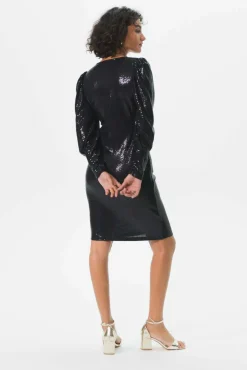 Zwarte glitterjurk met pailletten