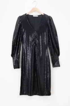 Zwarte glitterjurk met pailletten