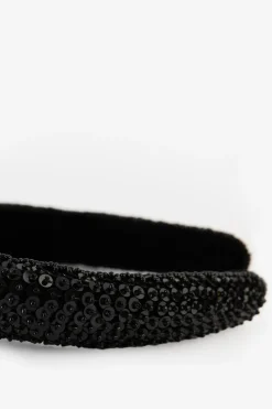 Zwarte haardband met pailletten