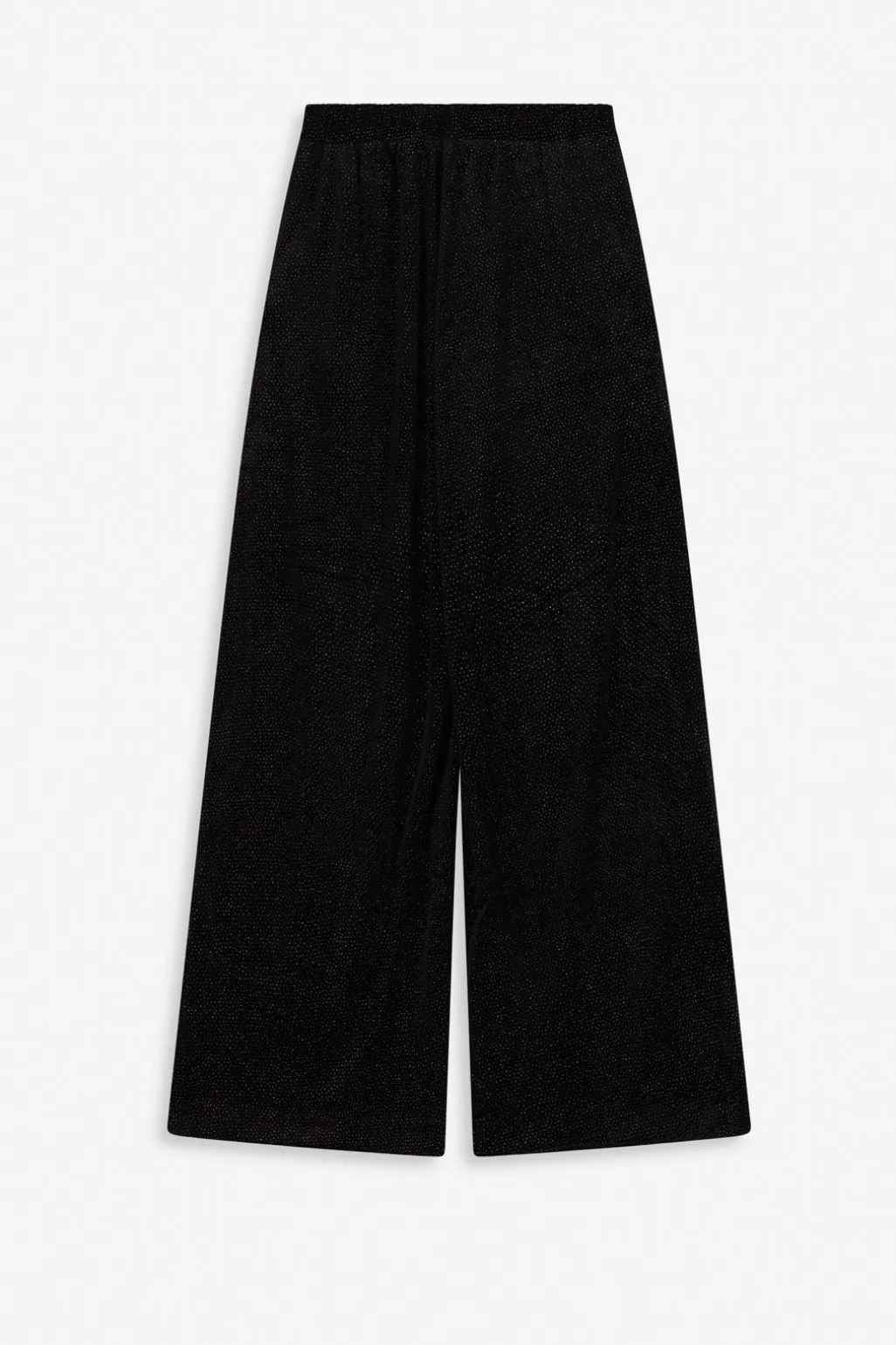 Zwarte high waist velvet broek met glitters