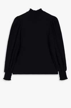 Zwarte longsleeve met hoge hals