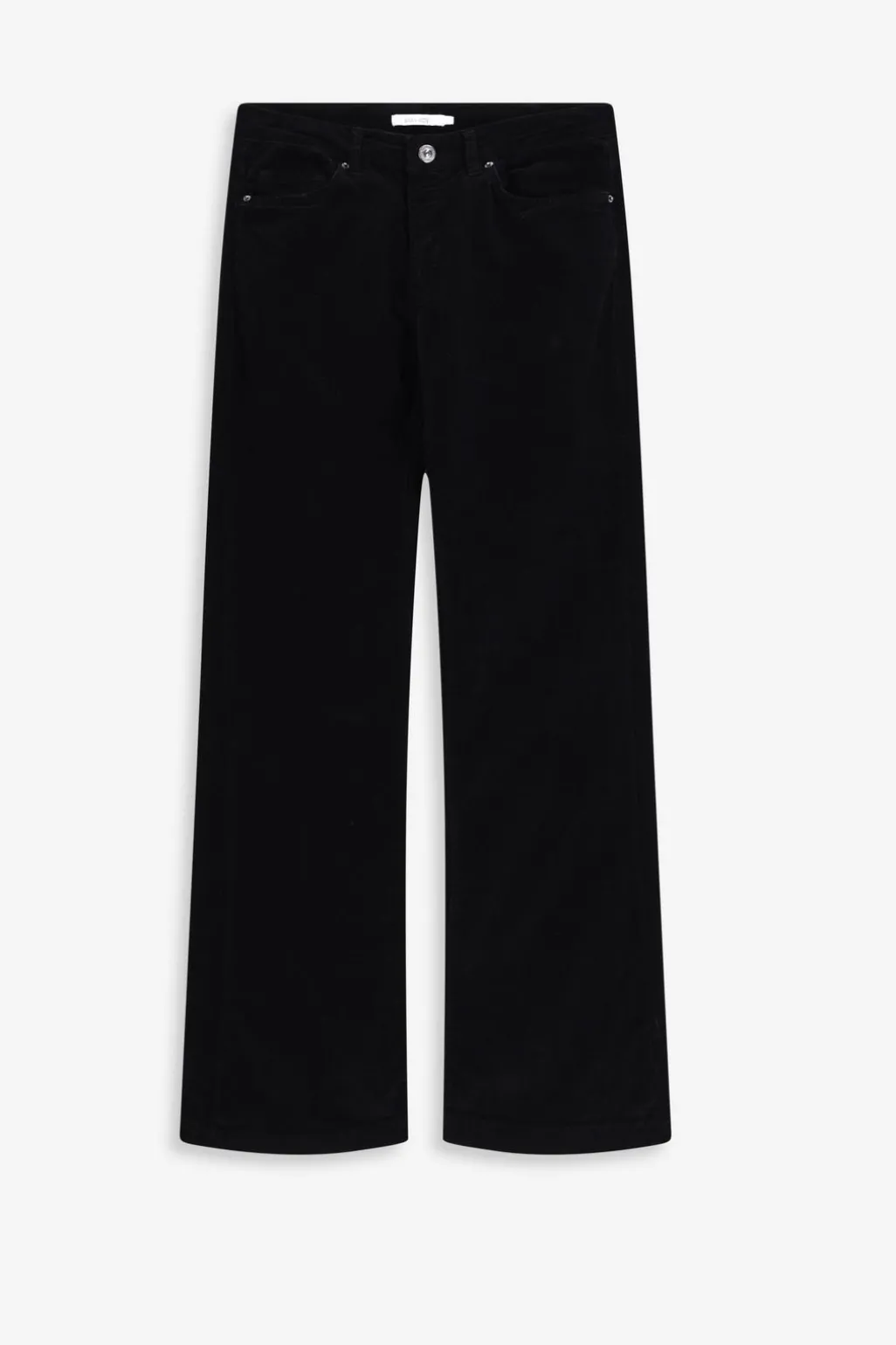 Zwarte mid waist bootcut broek met ribcord