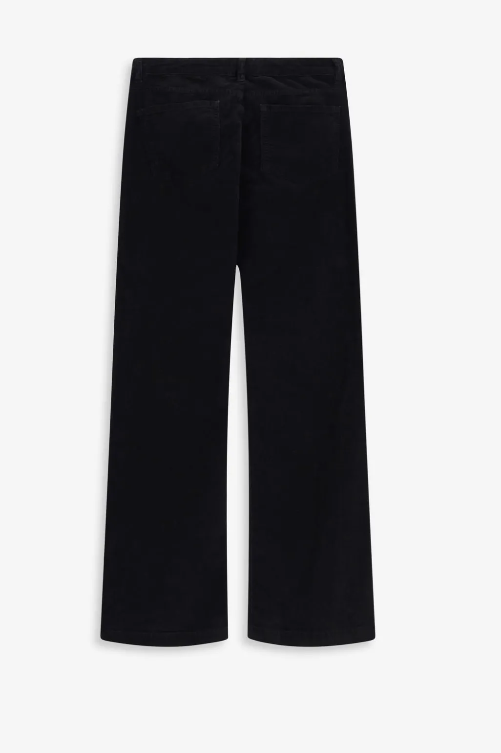 Zwarte mid waist bootcut broek met ribcord