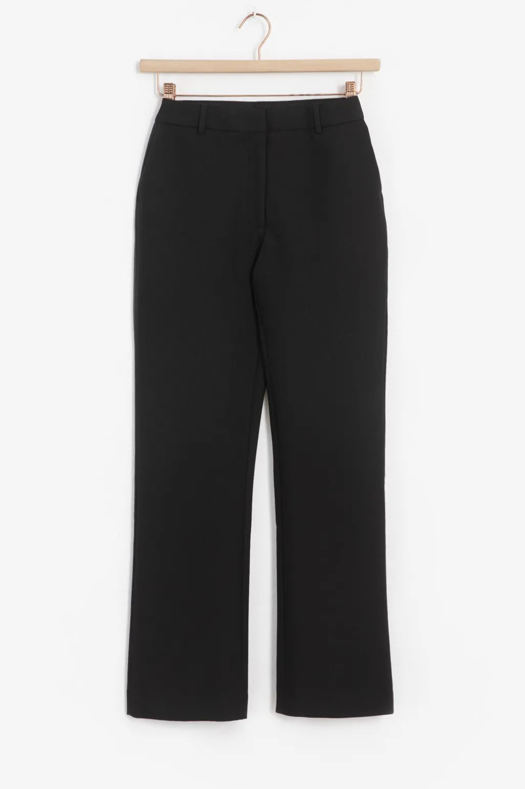 Zwarte mid waist straight leg pantalon