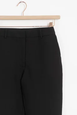 Zwarte mid waist straight leg pantalon