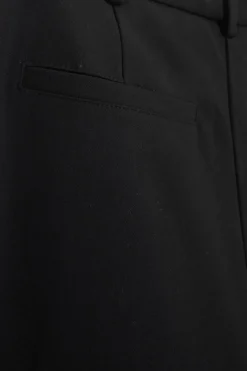 Zwarte mid waist wide leg pantalon