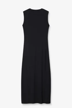 Zwarte rib jersey jurk