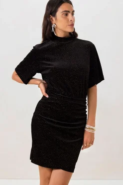 Zwarte velvet jurk met glitters