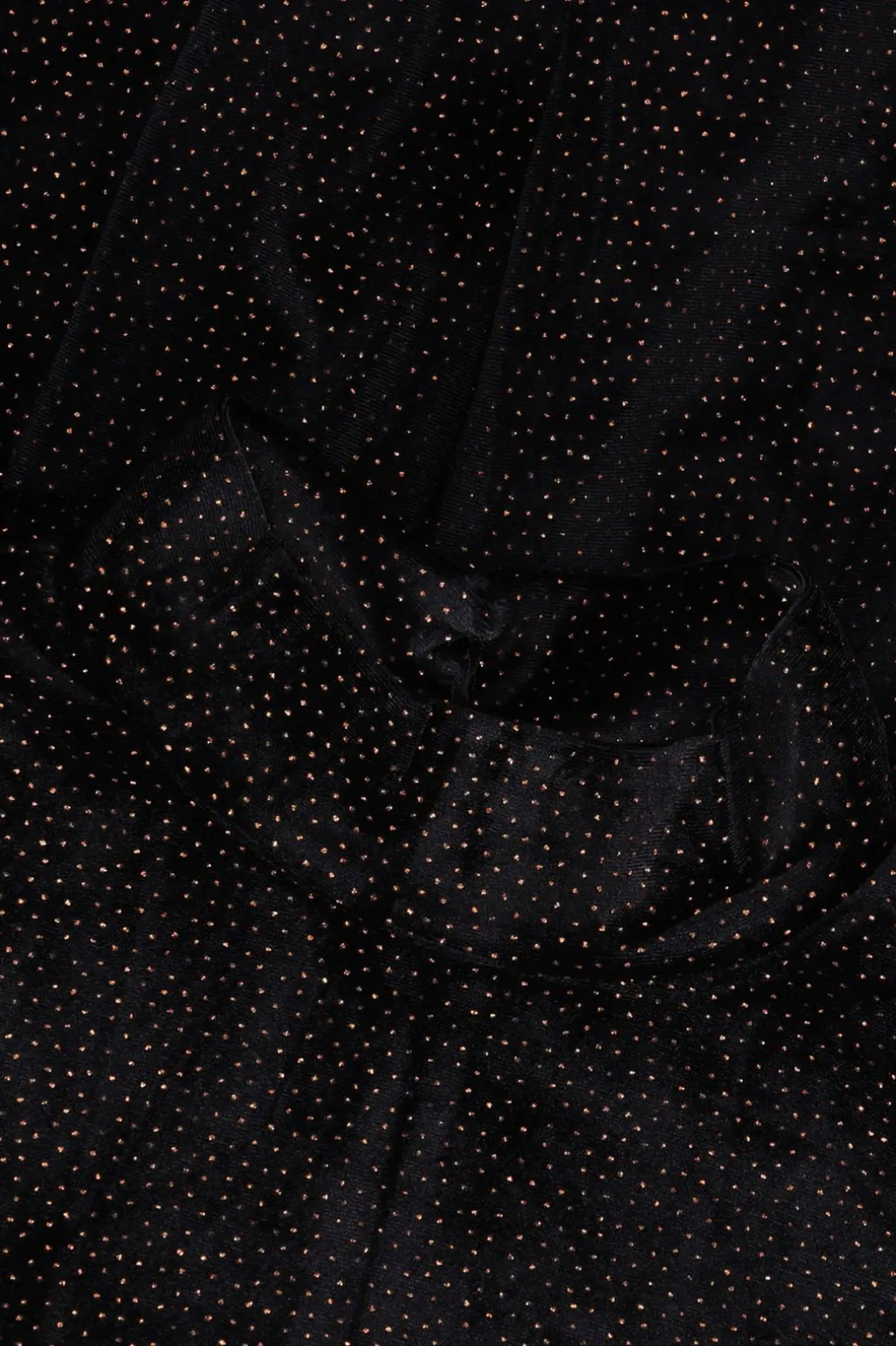 Zwarte velvet jurk met glitters
