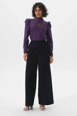 Zwarte wide leg broek