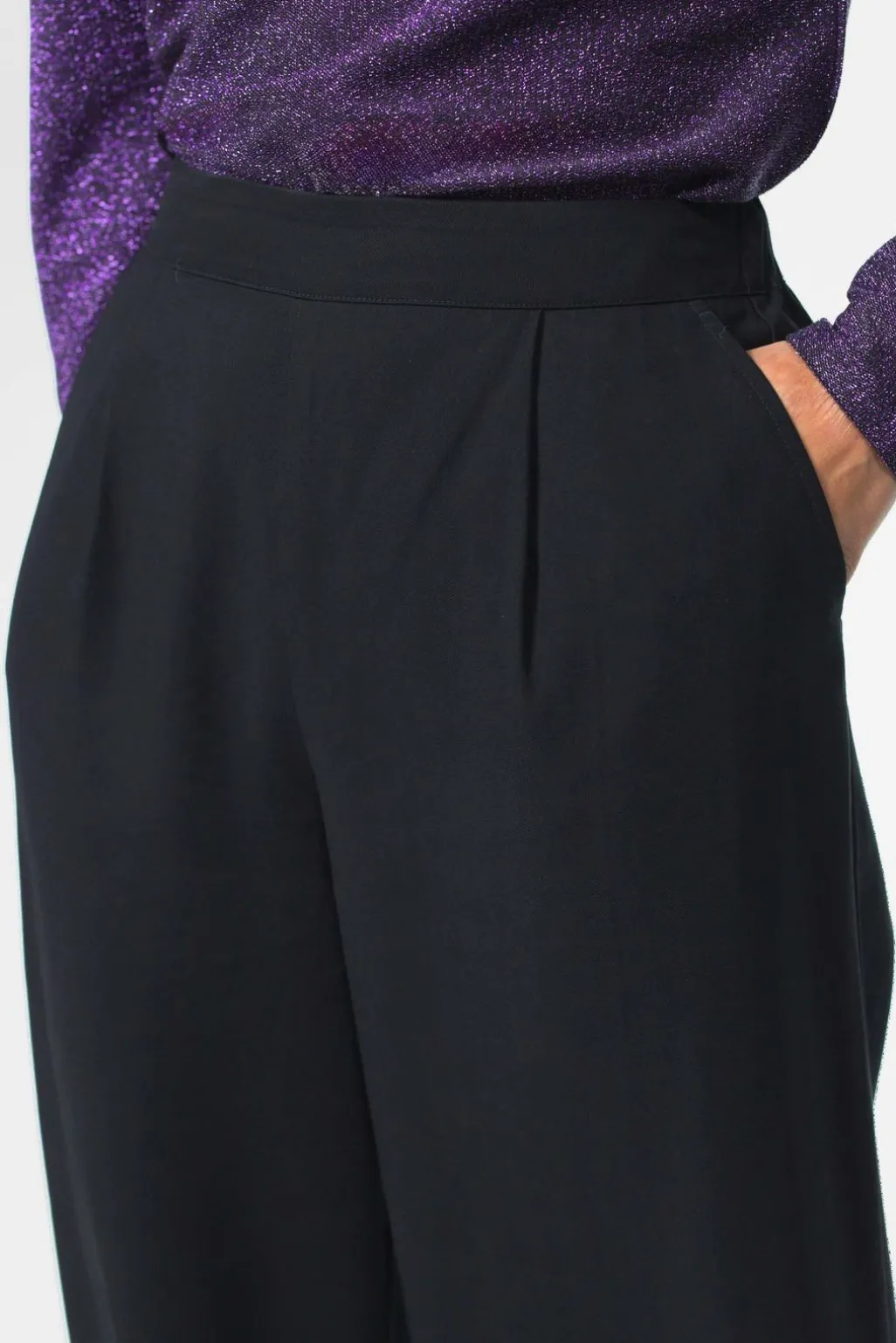 Zwarte wide leg broek
